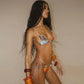 Fashion Print Mesh Skirt Micro String Bikini 3 Piece Set Sexy Beachwear Summer Clothes for Woman Set