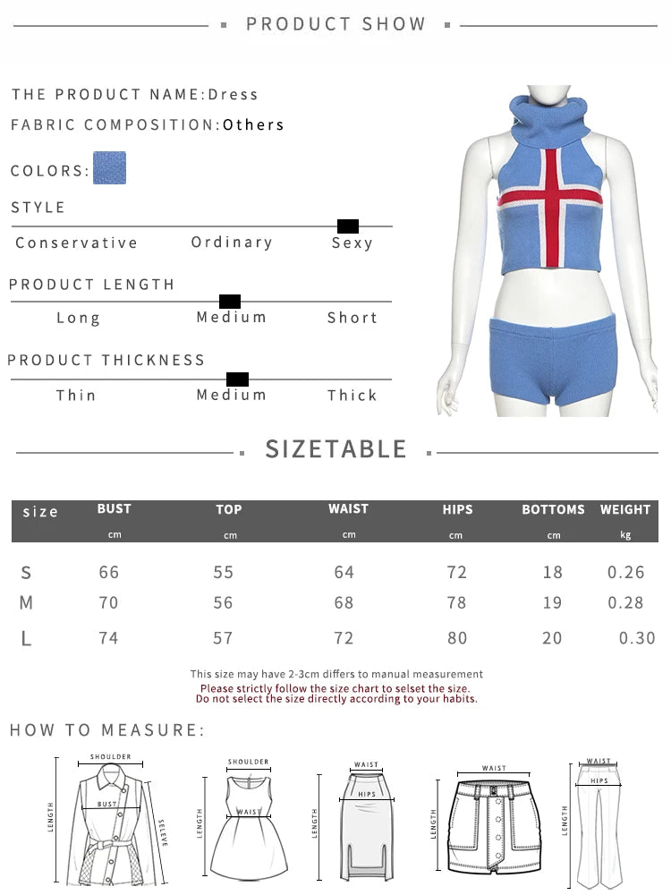 Knit 3 Piece Set Women Tracksuit Sexy Turtleneck Tank Tops+Shorts Matching Vacation Beach Party Clubwear Summer Suit