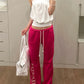 Leisure 2-Piece Set Women Sexy Solid Simple Tank Tops+Letter Print Drawstring Pant Summer Street Daily Hottie Suit