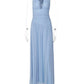 Women Halter Deep V Neck Sexy Maxi Dress Sleeveless Backless Long Dress Waist Wrap Ruched Flowy Party Evening Dresses