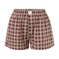 Women Y2k Gingham Boxer Shorts Stripes Button Elastic Waist Boxers Cute Mini Bloomers Plaid Loose Fit Boy Shorts