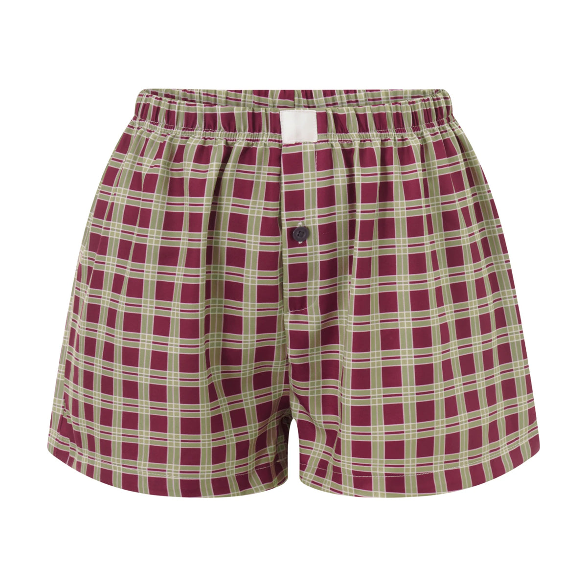 Women Y2k Gingham Boxer Shorts Stripes Button Elastic Waist Boxers Cute Mini Bloomers Plaid Loose Fit Boy Shorts