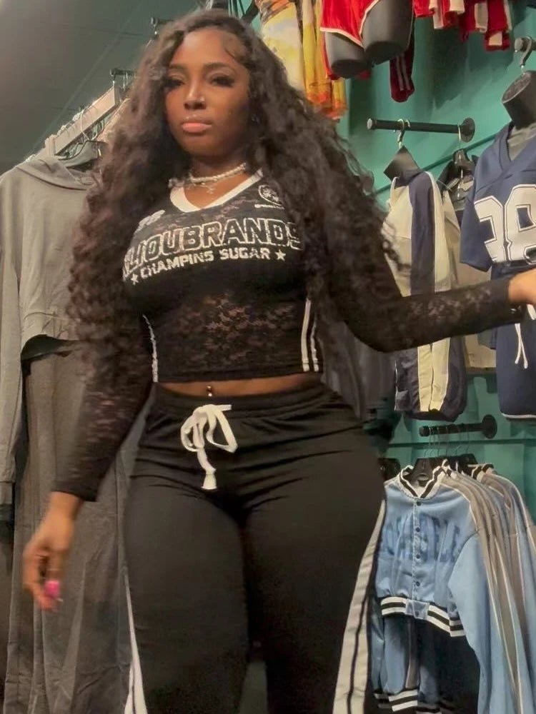 Women Summer Matching 2 Piece Set Y2K Mesh Jacquard Hipster Fashion Crop Tops+Puffy Skirt Matching Vacation Clubwear