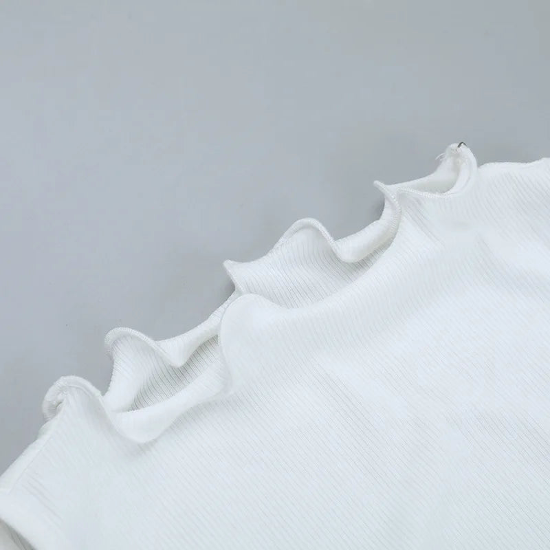 White Ribbed Tank Top with Frill Trim Old Money Style Sleeveless Tops 2026 Summer Clothes for Women