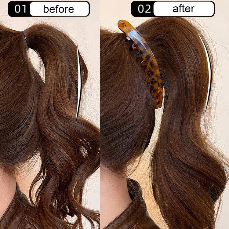 Tortoiseshell Banana Hair Clip Fish Shaped Hairpin For Women Hair Accessories Hairgrips Twist Clamp Ponytail Barrettes Headwear