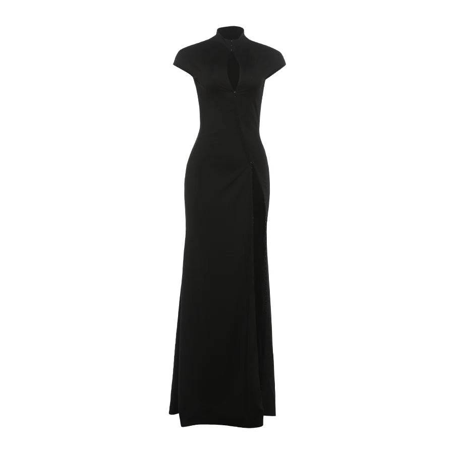 Coquette Elegant Dress Women Irregular Single Breasted Shoulder Wrapped Sexy Stretch Skinny Prom Club Party Bodycon