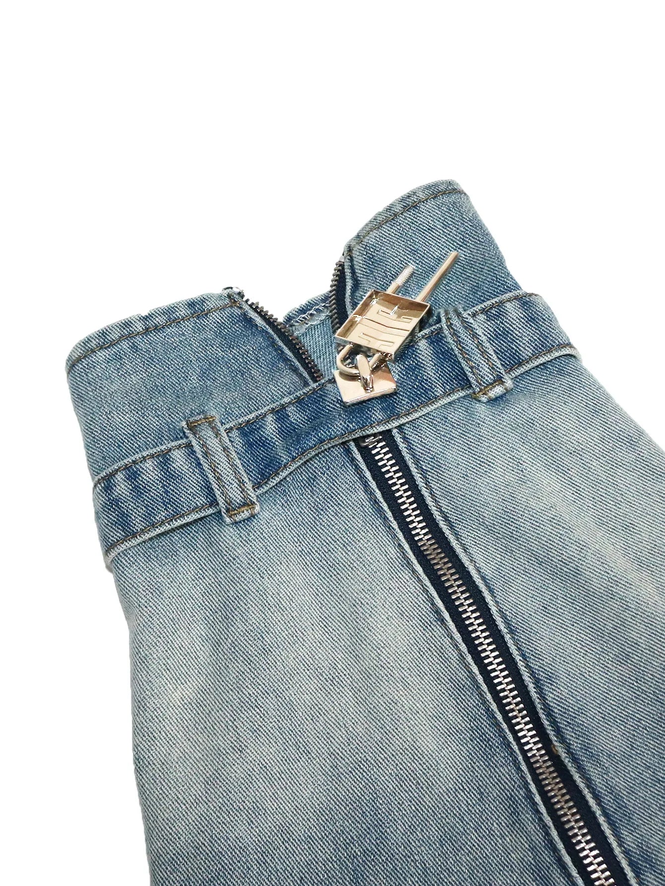 Cowboy 2-Piece Set Women Long Sleeve Single-Breasted Dress+Zipper Metal Trim Leg Sleeve Hottie Fashion Classic Streetwear