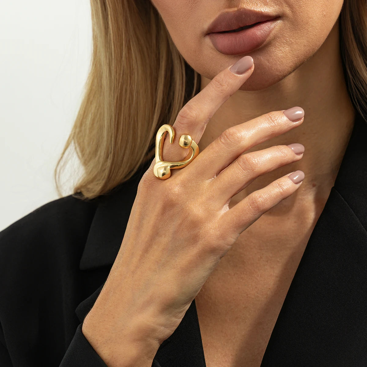 Unique Punk Geometric Finger Rings for Women Trend 2026 Fashion Metal Rings Daily Couple New Year Jewelry Accessories