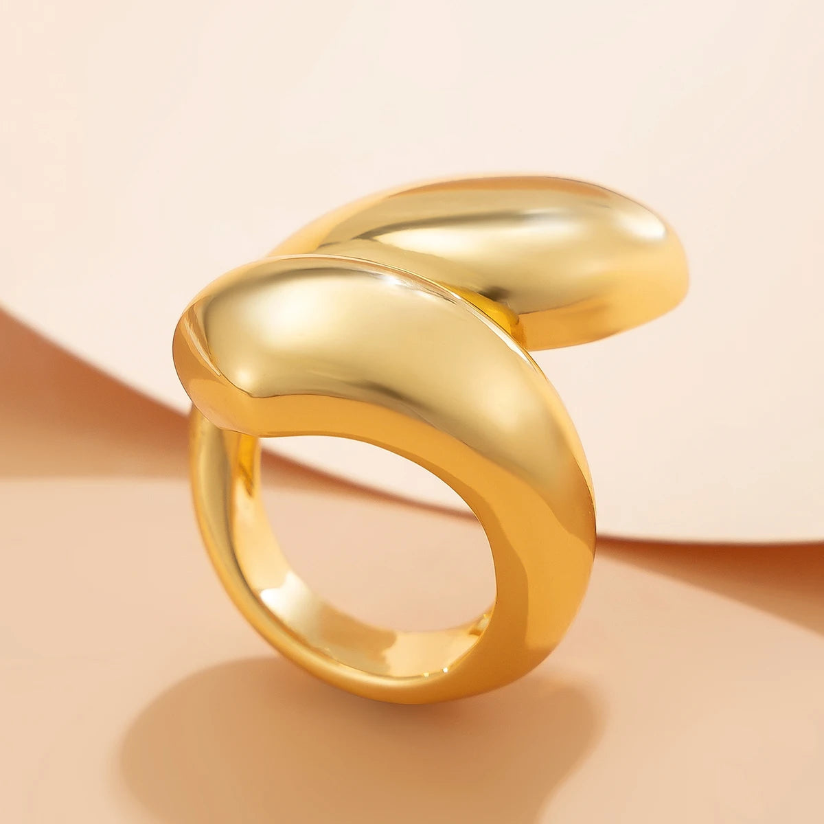 Exaggerated Punk Smooth Water Drop Snake Rings for Women Vintage Geometric Adjustable Open Finger Ring Couple Jewelry