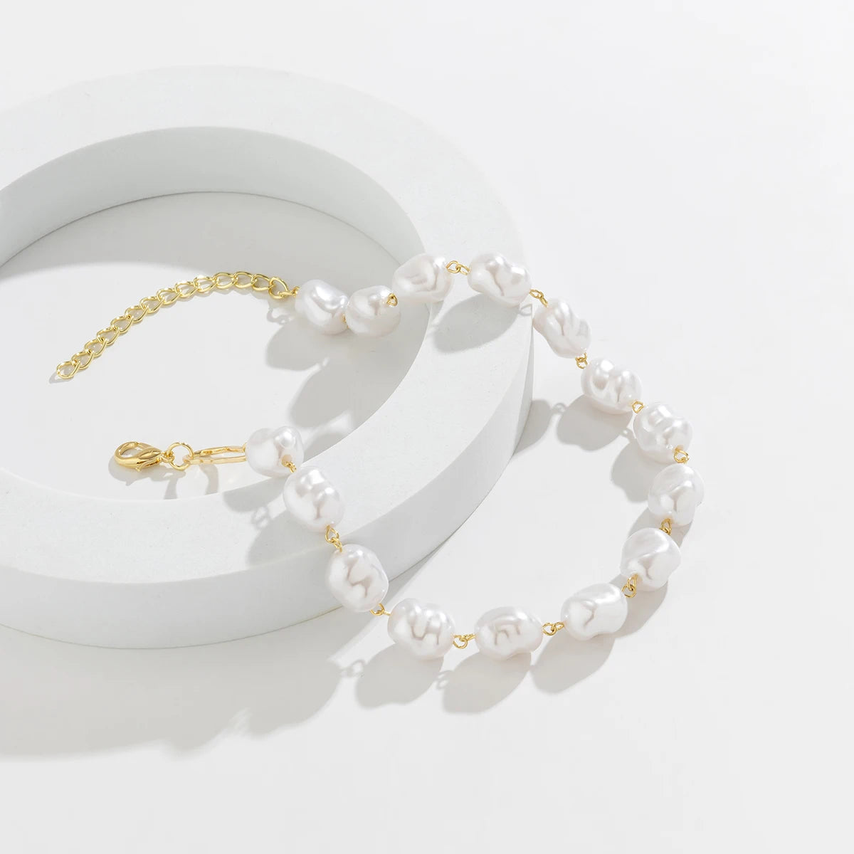 Unique Irregular Imitatio Pearl Bead Choker Necklace for Women Wed Bridal Vintage Kpop Clavicle Chain Aesthetic Neck Accessories