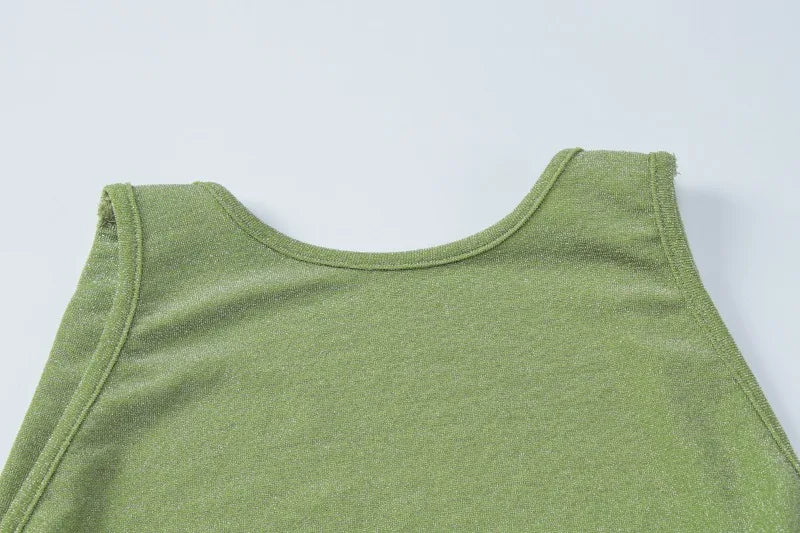 Sleeveless Backless Long Split Dresses Sexy Green Party Dresses for Woman Clothes