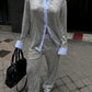 Sequin Loose Pants Two Piece Sets Women Patchwork Long Sleeve Shirt And Trouser Female Elegant Long Pants 2 Piece Sets
