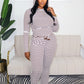 Striped Print 2 Piece Set Women Trend Hooded Full Sleeve T-Shirt+Drawstring Pants Fashion Casuals Street Sporty Suits