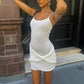 Sleeveless Twisted Mini Dress 2025 Woman Sexy White Dresses