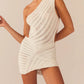 Women Knitted Bodycon Short Mini Dresses Sleeveless One Shoulder Cutout Wrapped Casual Party Summer Spring Dress