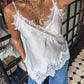 Women Y2K Lace Patchwork Camisole Low Cut Satin Sleeveless Backless Spaghetti Strap Solid Color Going Out Tank Tops