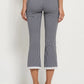 Women Y2K Gingham Cropped Flare Pants Lace Hem Capri Pants Plaid Checkered Low Rise Slim Fit Casual Streetwear Trousers