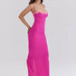 Lace Spaghetti Strap Bodycon Maxi Dress Women Gown Patchwork Fashion Sleeveless Backless Sexy Club Party Dress Elegant