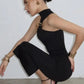 Turtleneck Off-shoulder Sexy Maxi Dress Women Gown Summer New Ring Metal Sleeveless Backless Skinny Knit Long Dress