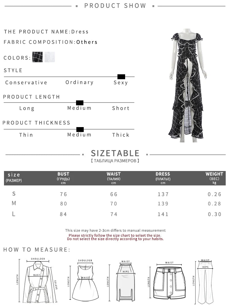 Slash Neck t-Shirts Women Ruffles Irregular Hem Plaid Bandage Music Festival Fashion Hottie Sexy Style Streetwear