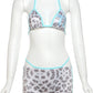 Leopard Print Sexy 3 Piece Set Women Beach Vacation Halter Bra+Panties+Shorts Summer Midnight Matching Party Clubwear