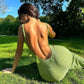 Sleeveless Backless Long Split Dresses Sexy Green Party Dresses for Woman Clothes