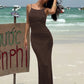 Sleeveless Backless Summer Maxi Dresses 2026 Woman Clothing Elegant Sexy Brown Party Dress