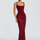 Square Neck Sleeveless Backless Corset Maxi Dress Sexy White Party Dresses Woman Elegant Evening Gown