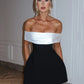 Bow Backless Sexy Mini Dress For Women Robe Elegant Off-shoulder Strapless Sleeveless A-line Club Sexy Dress Vestido