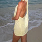 Women Summer Sleeveless Mini Dress Casual Shell V-Neck Wrap Halter Neck Party Dress for Beach Club Streetwear