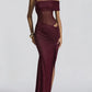 One Shoulder Backless Sexy Maxi Dress Women Elegant Strapless Sleeveless Thigh High Split Club Party Long Dress Female