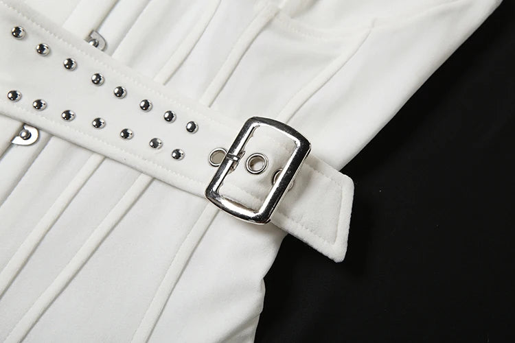 Hottie Y2K Strapless Tops Women Hidden Button Wild Irregular Beach Vacation Birthday Party Clubwear Street Belt Vests