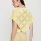 Floral Crochet Knit Triangle Poncho Top Women Hollow Out Off Shoulder Wrap Cover Up Casual Summer Bikini Beach Top