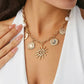 Vintage Sunflower Moon Scallop Pendant Choker Necklace for Women Collares Trend Goth Clavicle Chain Daily Jewelry Gift