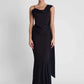 Satin Backless Sexy Maxi Dress Women Elegant One Spaghetti Strap Sleeveless Ruched Waist Club Party Mermaid Long Dress