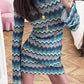 Colorful Print Dress Women o-Neck Full Sleeve Skinny Autumn New Trend Elasticity High Street Classic Mini Bodycon
