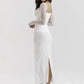 Elegant Sheer Long Sleeve Sexy Maxi Dress For Women Fashion Mesh Strapless Backless Club Party Sexy Long Dress New