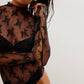 Women's Lace Layering Top Long Sleeve Sheer Mesh Mock Neck Undershirt Y2K Lace Floral Tops See Through Shirt Blouse