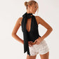 Tie Up Deep V Backless Sexy Crop Tops for Woman Tanks Club Wear Halter Top Summer 2025 Woman Clothing