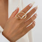 5 Styles Creative Unique Irregular Twisted Wave Rings Women Vintage Geometric Adjustable Finger Ring New Year Jewelry