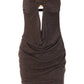 Strapless Hollow Backless Mini Dress Brown Sexy Beach Summer Dresses for Woman 2026