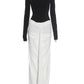 Long Sleeve Backless Sexy Maxi Dress Women Gown Fashion Patchwork High Waist Draped Ruched Club Party Long Dresses