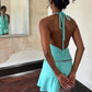 Midnight Sexy Irregular 2 Piece Set Women Trend Simple Halter Backless Tank Top+Mini Skirt Fashion Vacation Streetwear