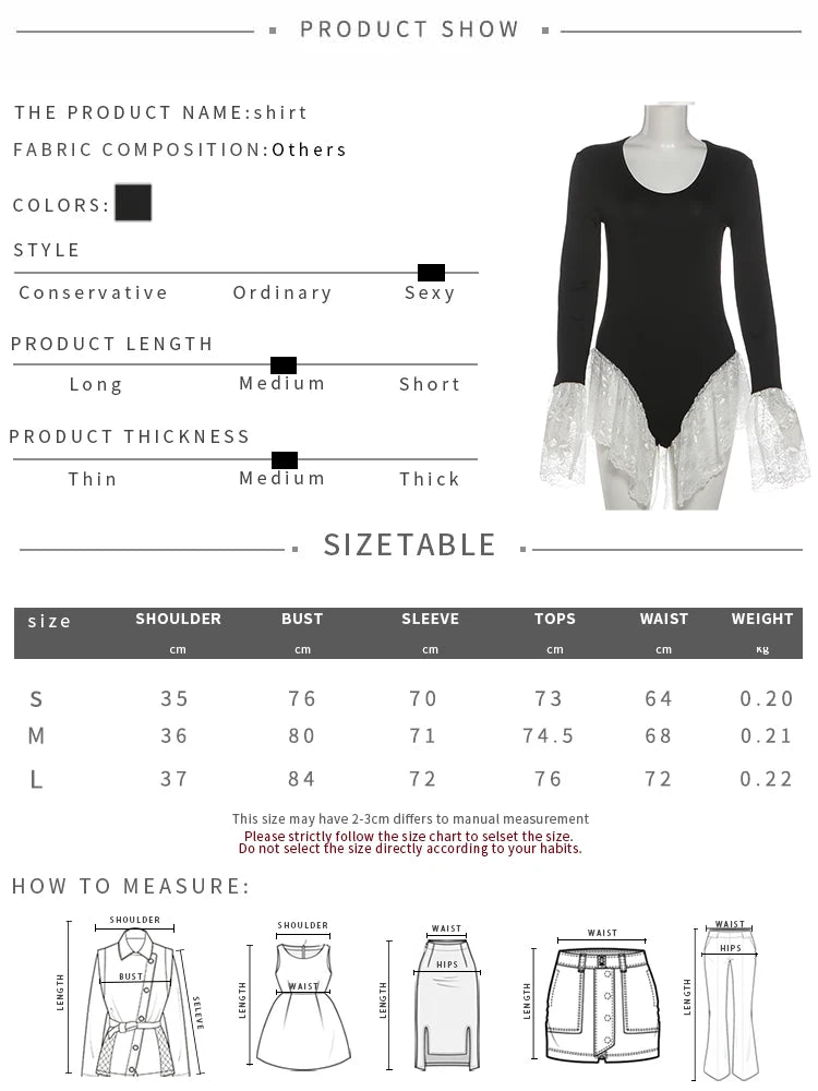 Hottie Lace Patchwork Bodysuit Women U-Neck Jacquard Ruffle Elegant Sexy Simple Fashion Stretch Slim Street Clubwear