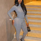 Sexy Foot Jumpsuit Women Snake Print Autumn Trend o-Neck Full Sleeve Stretch Skinny Street Clubwear Zip Slim Overalls