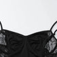 Lace Hollow Sexy Black Dresses for Woman Party Evening Outfits Spaghetti Strap Low Cut Backless Maxi Dress