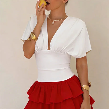 Womens Summer Slim Strappy Fashion Elasticity V-Neck Vest Halter Neck Backless Sexy Vest Solid Vacation Party Female Top