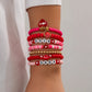 10 Styles Romantic Soft Ceramic Acrylic Beads Letter Chain Bracelet Boho Sweet Heart Bangles Y2K Aesthetics Jewelry New