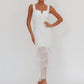 Mesh Backless Sexy Maxi Dress For Women Gown Two Layer Spaghetti Strap Sleeveless Ruched Bodycon Club Party Dress