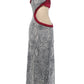Women One Shoulder Snake Print Maxi Dress Ruffle Trim Cutout Waist High Split Sleeveless Bodycon Evening Party Dress